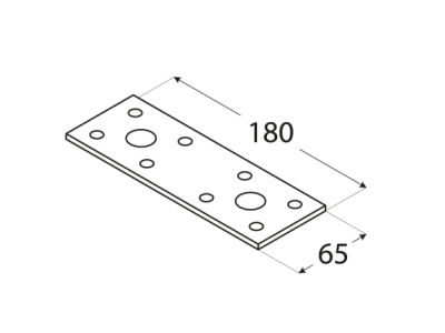 Plank straight with a wide opening LP5 180х65mm