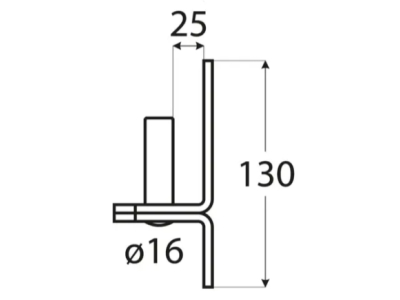 Hinge carrier with plate С Ø16х25 130х40х4.0mm