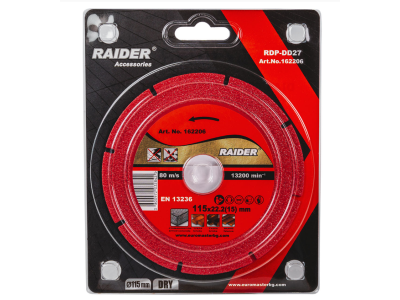 Raider Diamond disc DRY 115x22.2mm 15mm thin RDP-DD27