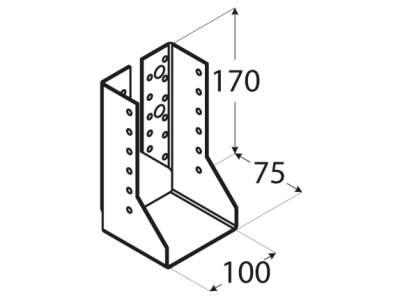 Планка пета за греда затворена WBZ31 100х170mm