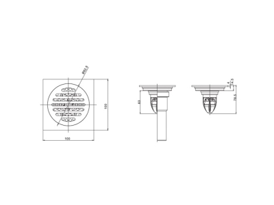Square Black Drain Magdrain