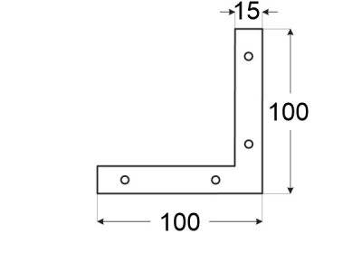 Corner plate for joinery NA8 100х100х15mm