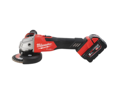 Акумулаторен безчетков ъглошлайф с плоска глава Milwaukee M18 FSAGF125XB-0X с куфар