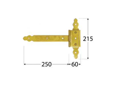 Hinge decorative ZBNO 250х60х215х3.5mm