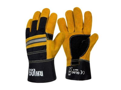 Genuine leather work gloves with rubberized cuff, premium, rp L Rhinoweld GL043-712-002-010