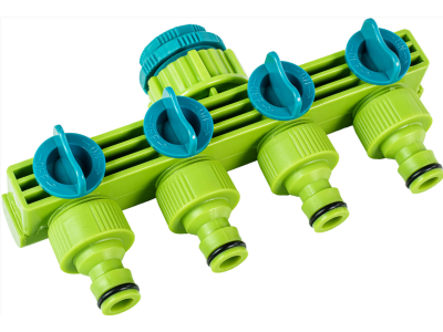 Raider Разклонител 4 изхода със стоп 1/2"-3 /4" TG