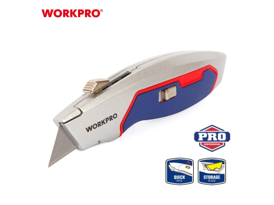 Trapezoid Utility Knife, Aluminum with Rubber Coating