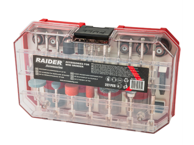 Аксесоари за шлифовалка Raider 227бр. к- т в куфар