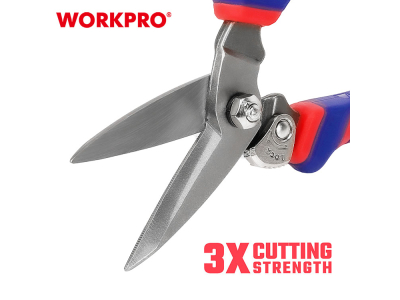 Universal CR-V sheet metal shears, 200 mm, with a serrated cutting edge