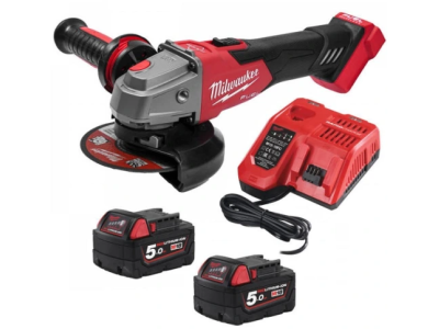 Milwaukee M18FSAG125XBMC-502X Безчетков ъглошлайф с батерия и куфар, 125 мм