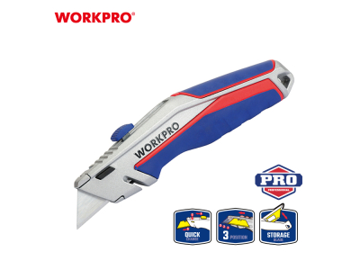 Utility knife, trapezoidal, with quick-change blade / 5 spare blades