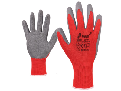 Elastane gloves. polyester melted in latex 233105-R n.10 Card topgrip eko-red