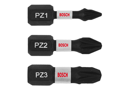 Tips set 3 pcs. Bosch PZ1,PZ2,PZ3 1/4x25mm Impact Control 2608522471