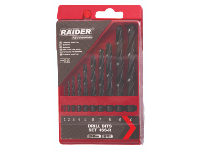 Raider Свредла за метал 10бр. HSS-R комплект