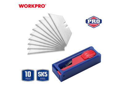 Trapezoid Utility Knife Replacement Blades SK5, 10 pcs, Plastic Case