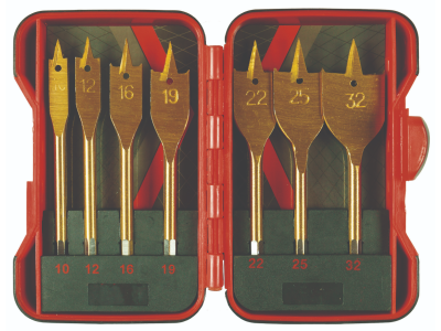 Raider Свредла за дърво плоски 1/4" HEX 7бр. к-т