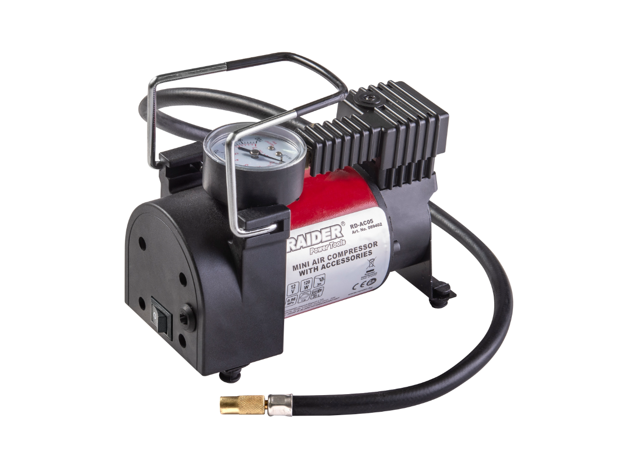Raider RD-AC05 Metal compressor 12VDC/120W 35L/min with accessories ...