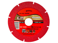 Raider Diamond disc DRY 115x22.2mm 15mm thin RDP-DD27