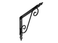 Decorative corner wrought iron hinge Bl WOZ 240mm HB