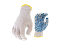 Ръкавици трико с PVC капки сини - 0001-15 (10) Plover