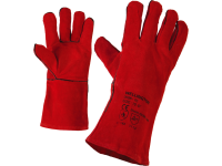 Ръкавици от цепена кожа,червен 0005-44/11 Wellington