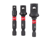 Комплект 3 преходника Milwaukee Shockwave 1/4″ шестостен към 1/2″,3/8″,1/4″ квадрат - 4932479228