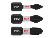 Tips set 3 pcs. Bosch PH1,PH2,PH3 1/4x25mm Impact Control 2608522470