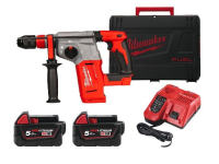 MILWAUKEE M18BLHX-502X SDS-PLUS brushless drill with 2 batteries 5 ah, charger and case